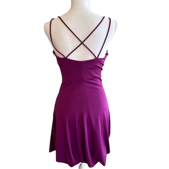 Thea Dora Womens Stretch Crystal Cocktail Dress Size 6 Magenta HOCO Prom Event - Picture 4 of 7